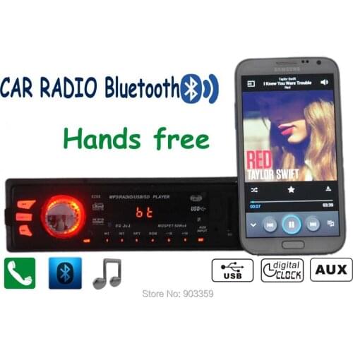 2015 New arrival Car Radio Audio Stereo Player Bluetooth Phone AUX-IN MP3 FM/USB/1 Din/Remote Control For iPhone/Samsung Android
