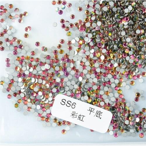 2028 SS3-SS34 Rainbow Non Hot Fix Rhinestones Nail Crystal Strass for Christmas Nail Art Decorations 173