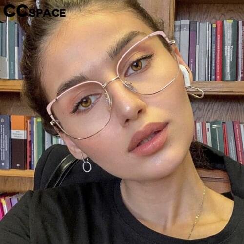 53370 Exquisite Metal Anti-Blue Light Glasses Frame Spring Legs Men Women Optical Fashion Computer Eyeglasses