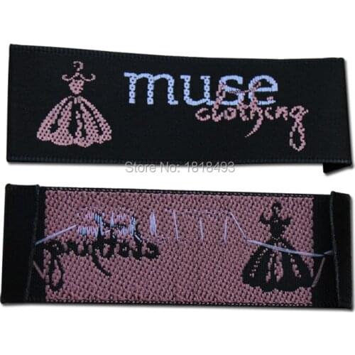 Free shipping custom clothing satin woven labels/garment collar labels/embroidered tags dress labels hang tag printing trademark