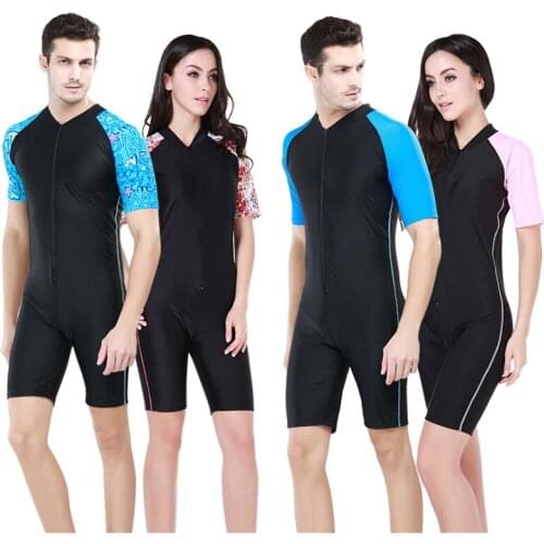 Free Shipping UV 50 Sunscreen Men/ Women One Piece Swimwear Rash Guard Short-sleeve Wetsuits Snorkel Capris Surfing Suit Diving