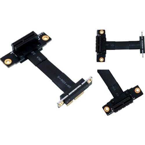 PCIE X1 Riser Cable Dual 90 Degree Right Angle PCIe 3.0 X1 to X1 Extension Cable 8Gbps PCI Express 1X Riser Card