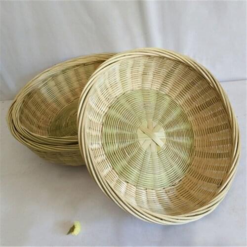 Egg basket bamboo sieve rice basket fruit basket storage basket cake stand plates dishes Hand made bamboo steamed bread basket