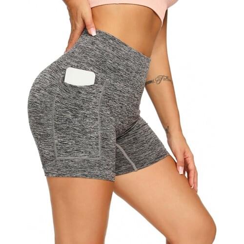 Summer New Pocket Women Yoga Shorts Breathable Hips Tight-fitting Running Sports Fitness Pants Abdomen Stretch Yoga Clothes