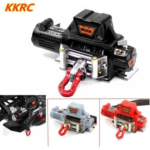 Metal Automatic Simulated Winch With Steel Wire For 1/10 RC Crawler Car Axial SCX10 90046 D90 Traxxas TRX4 Redcat w22