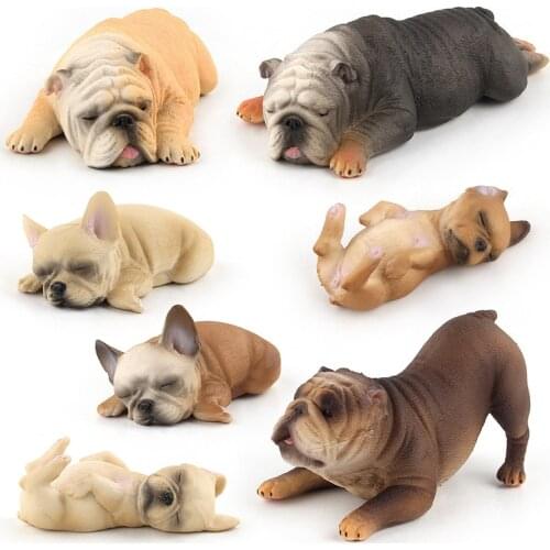 Cute Cartoon Miniature Accessories Animal Figure French Bulldog Pet Dog Fairy Garden Decoration Action Figure Figurine Model Toy