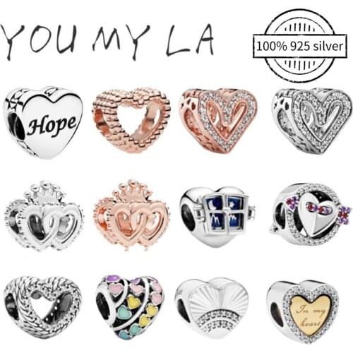 Love Shape Charm Fit Original Pando Charms Bracelet Women Best Friends Heart Beads for Jewelry Making Birthday Gift