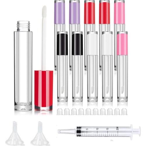 20PCS 6ML Empty Lip Gloss Tubes Clear Lip Balm Tubes Refill Empty Cosmetic Tubes for DIY Lip Gloss Base Refillable Empty Tubes
