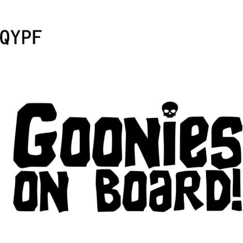 QYPF 15.2CM*7.3CM GOONIES ON BOARD Personality Car Sticker Vinyl Decal Black/Sliver C14-0045