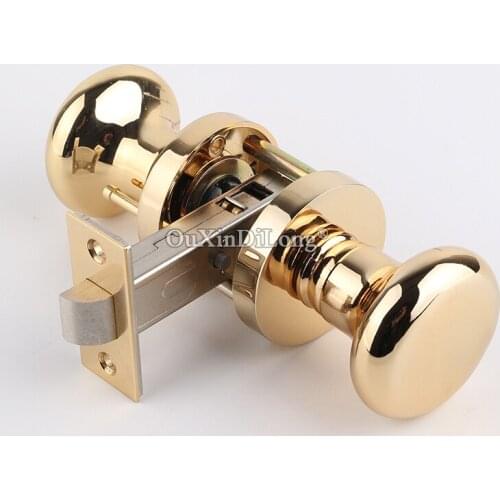Luxury European Mute Door Lock Set Interior Entry Living Room Bedroom Bathroom Round Backdrop Door Lock 7 Colors for Choose