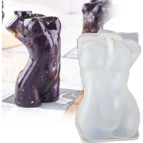DIY Crystal Epoxy Resin Candle Mold Female Model Body Mirror Silicone Wax Mould DIY Art Fragrance Candle Making Soap Crafts