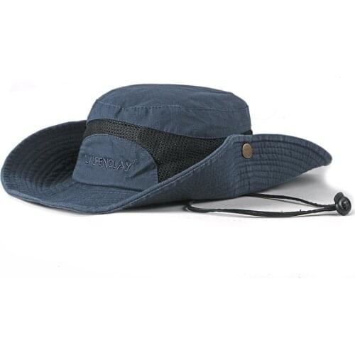 Hiking Hat Men Wide Brim Foldable Bucket Cap Summer Sun Protection Hunting Hat Hiking Fishing Camping Outdoor Sport Caps