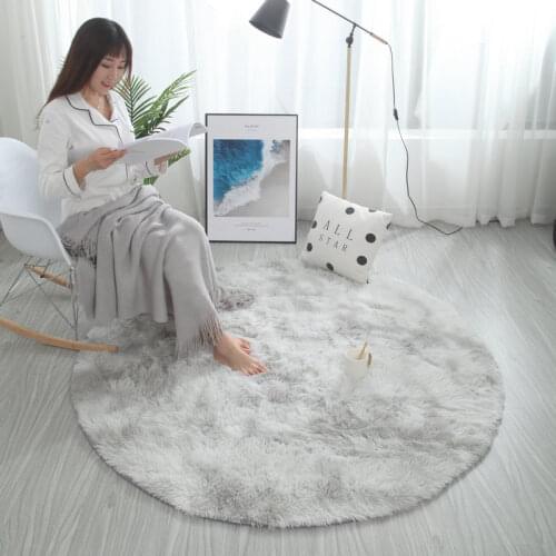 Nordic ins round variegated tie-dye gradient carpet living room coffee table mat long hair washable bedroom rug New Arrivals