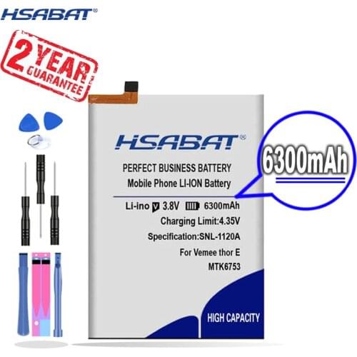 HSABAT 0 Cycle 6300mAh Battery for Vernee Thor E High Quality Mobile Phone Replacement Accumulator