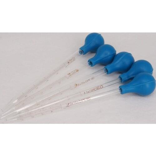 Rubber Head Glass Graduated Pipettes Dropper Fluid Liquid Dropper Scale Line Lab Chemistry Equipments 1ml 2ml 3ml 5ml 10ml