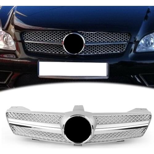 Car Front Bumper Upper Grille Racing Grilles ABS Radiator Mesh Grill For Mercedes Benz W219 CLS500 SLS600 CLS Class 2004-2007