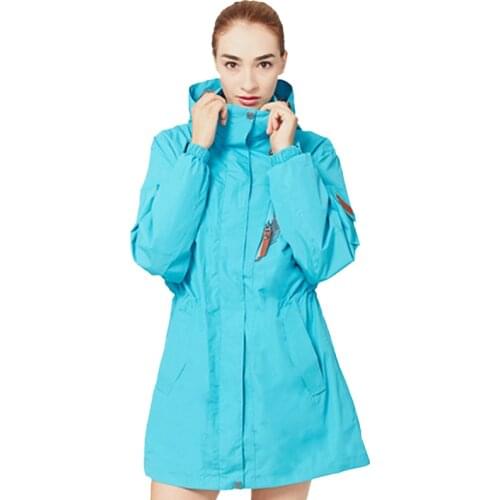 2019 Outdoor Windproof Snow Defence Keep Warm Jacket Women Fleece Jacket Climbing Skiing Two-piece Outfit Long Dust Coat Jacket