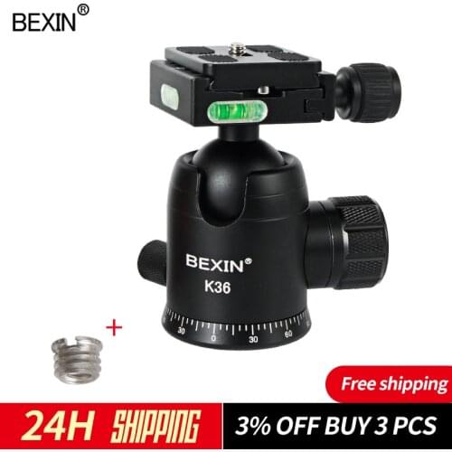 BEXIN K-36 rotating tripod head photo camera stand ball head panoramic shooting head dslr viedo mount adapter for point camera