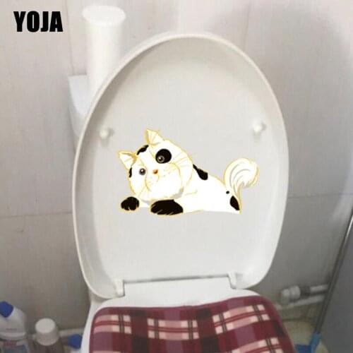 YOJA 23.9*14.7CM Cat Animal Wall Sticker Toilet Decal BedRoom Home Decoration T3-0475