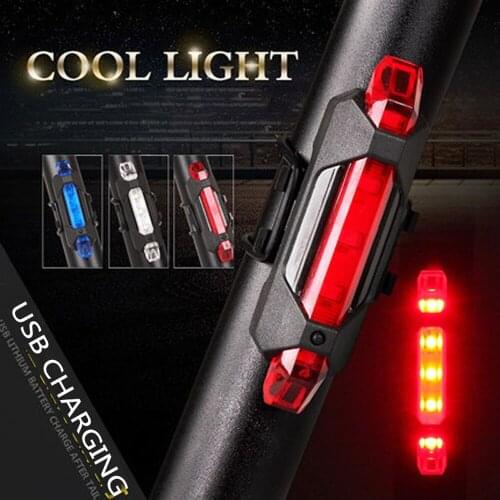 Drop ship New Bicycle Taillight Rechargeable Rear light Bicycle LED USB Tail Safety Warning Bicycle light waterproof Light