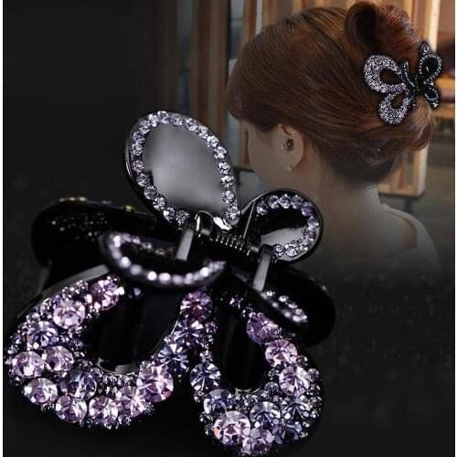 Butterfly Hairpin Crystal Hair Claws Colorful Shiny Hair Clip Barrettes Women Hair Clip High Quality Rhinestone Hair Accessories