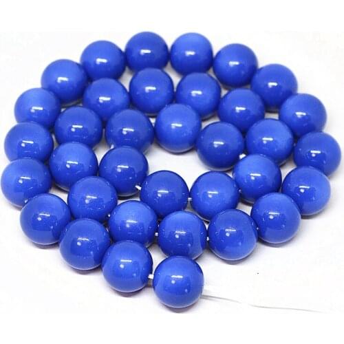 Factory Dark blue round Glass synthetic Shell Pearl fashion fit for diy women necklace bracelet gift loose beads 4-14mm 38cm T9