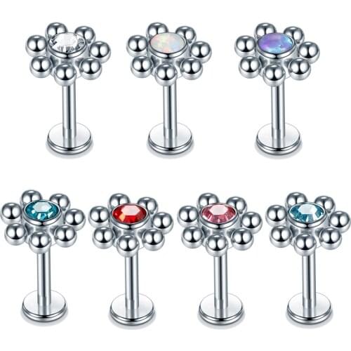 1Pc Ear Studs Stainless Steel Piercing Internally Thread Lip Conch Lobe Tragus Helix Cartilage Earring Piercing 16G Body Jewelry