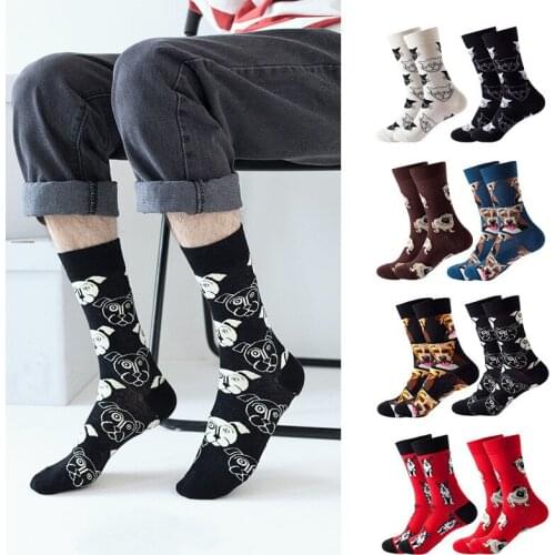 1PC Spring European And American Trend Socks New Mens Cotton Cartoon Cute Animal