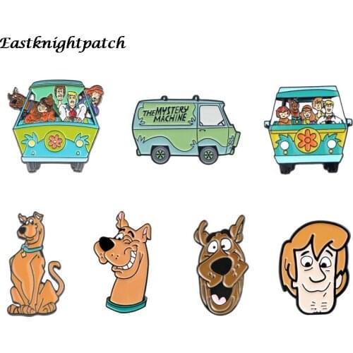 12pcs/lot E2533 Cartoon Dog Enamel Pins Badge On Backpack Pins For Clothes Animals Broches For Schoolbag