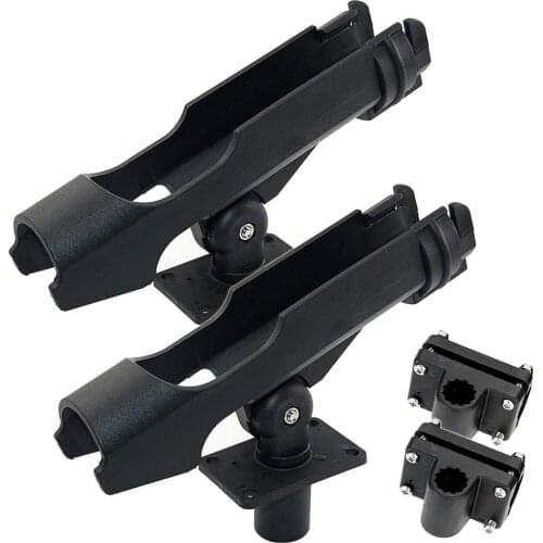 2Pcs Fishing Rod Holder Yacht Bracket 360 Degrees Rotatable Rod support With Screws for Kayak Boat