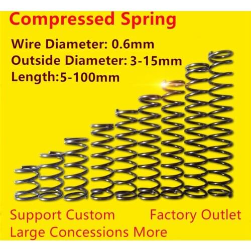 10PCS Wire Diameter 0.6mm Compression Spring Y Type Cylidrical Coil Rotor Return Pressure Compressed Spring Steel 65Mn