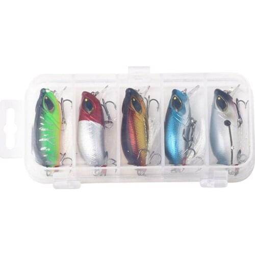5Pcs Crankbait Fishing Lure Kit with Box 5.5cm 8g Set Crank Fishing Bait Trolling Wobblers Carp Fishing Tackle