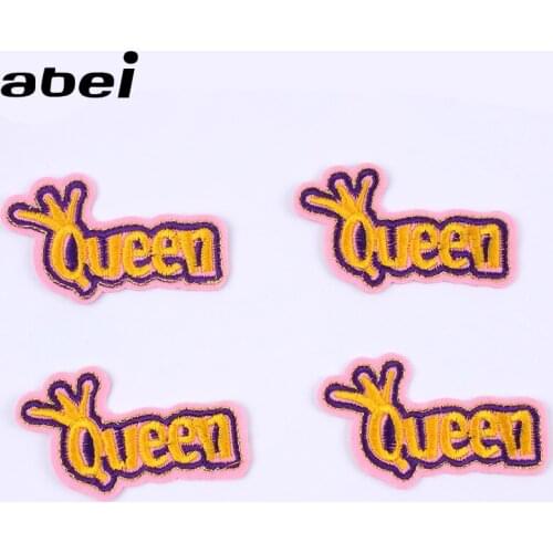 5pcs Iron On Patches for Baby Girls Clothing Embroidered English Words Stickers Quality Sew On Bags Jeans Motif Badge DIY PATCH