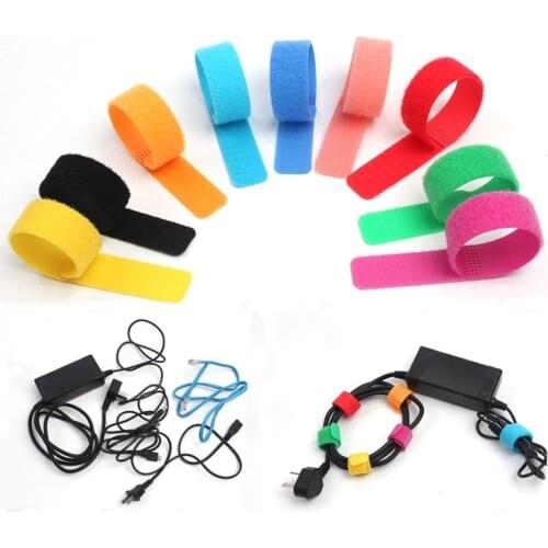 50pcs Reusable Magic Tape Nylon Cable Ties Fastener Width 2cm Wire Cable Strap Wire Ties Nylon Loop Wrap Cable Organizer