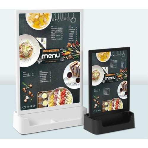 A4 Acrylic Panel Menu Display Stand T-Shaped Vertical Table Card Table Brand High-End Plastic Wine Catalog Menu Name Card