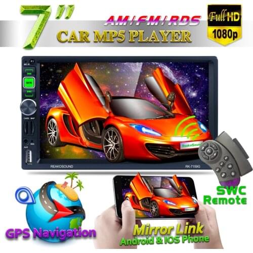 7" 2 Din Car Radio Stereo GPS Mirror Link for Android iOS Suppot RDS/AM/FM Free 8G Map TF Card Reverse Camera PK-7159G