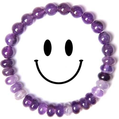 Fashion Women Lucky Bracelet Natural Wheel Shape Natural Stone Amethysts Beads Bracelet Round Amazonite Chakra Beads Bracelet