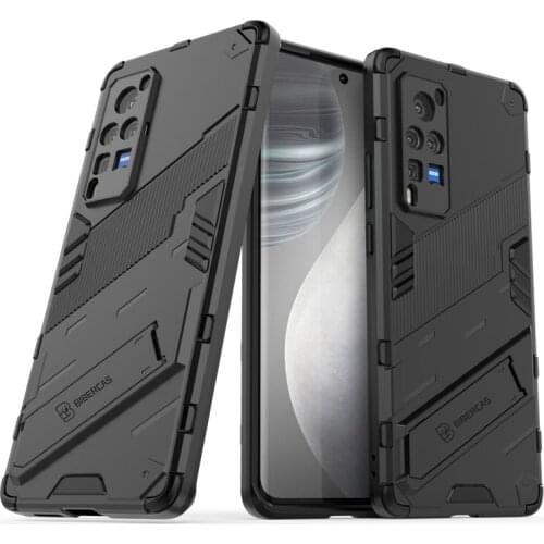 PUNK Phone Case For Vivo X60 Pro Case For Vivo X60 Pro Cover Armor Shockproof Silicone Stand Protective Bumper For Vivo X60 Pro