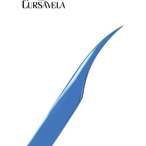 Cursavela Eyelash 1PCS Tweezers Extension Lashes Anti-static Tweezers Lashes Tools Rainbow Professional Stainless Steel Makeup