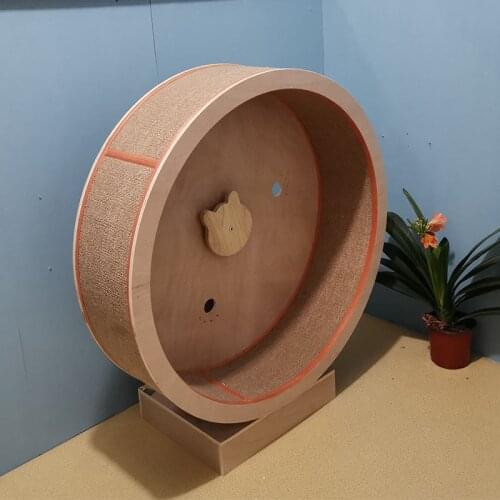 Solid Wood Cat Climbing Frame Cat Scratching Board Treadmill Cat Toy With Climbing Wheels Can Train And Play