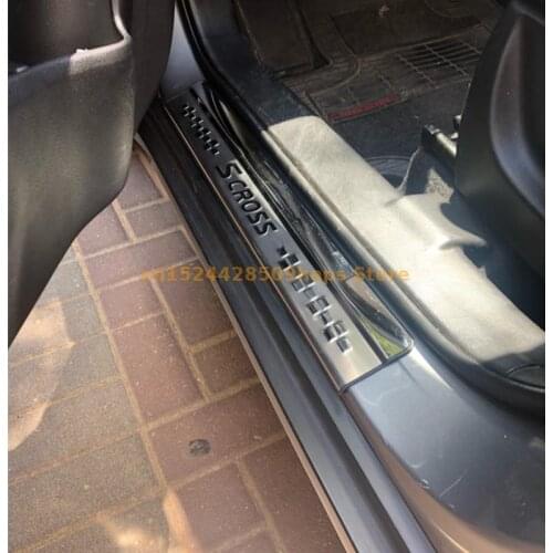For Suzuki SX4 S-Cross S Cross 2014-2017 2018 2019 Stainless Door Sills Kick Plate Guard Pedal Protector Car Styling Accessories