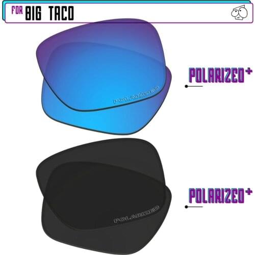 EZReplace Polarized Replacement Lenses for - Oakley Big Taco Sunglasses - BlackPPlus-BluePPlus