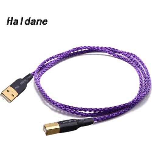 Haldane HIFI USB A B Audio Cable DAC A-B 7N OCC Silver Plated Digital USB 2.0 Type A to B Male Audio Cable DIY