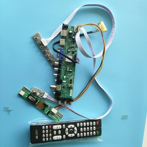 Kit For LP150X08-TLA8/LP150X08-TLAC remote DVB-T 30pin 1024X768 1 CCFL LCD Controller board Digital HDMI Panel TV VGA USB AV 15"