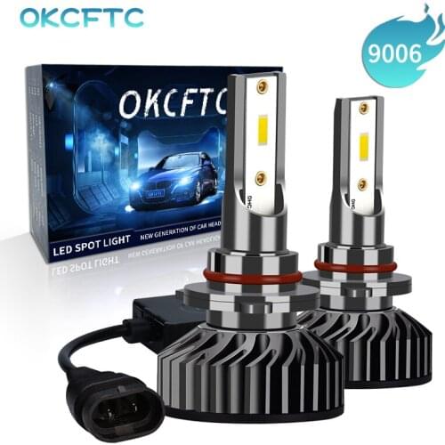 Okcftc two pcs led9006HB4 9005HB3 H1 H4 H7 H11 Auto s2 Car Headlight Bulbs 80W 12000LM 6500K for 12V 200M lighting range