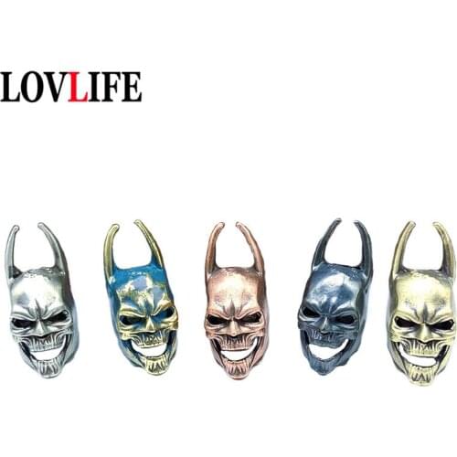 Brass Comic Superhero Skull Face Knife Bead Charms Keychain Lanyard Pendant Jewelry EDC Outdoor DIY Paracord Accessories Trinket