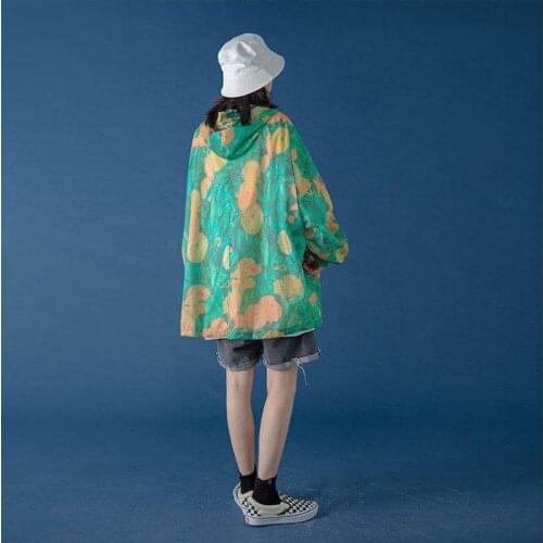 2020 summer Harajuku port style ultra-thin breathable sunscreen clothes men and women trendy wild long-sleeved hooded jacket