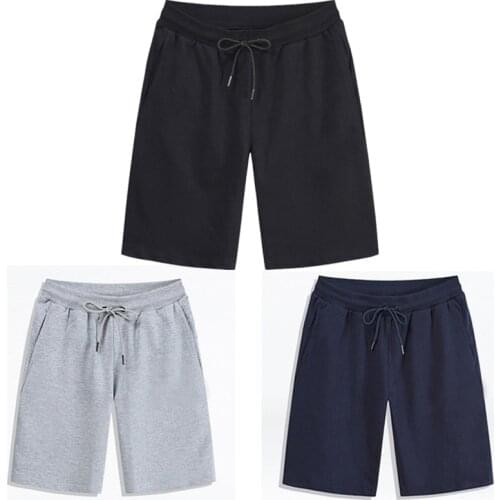 Mens Shorts Solid Color Sports Running Gym Casual Short Pants Men Clothing Black Gray Blue Plus Size Wholesale and Dropshipping
