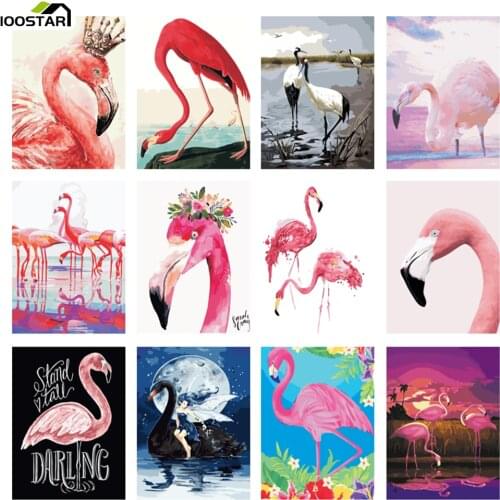DIY Painting By Numbers Animal Acrylic Paint By Numbers For Adult Wall Art Picture Flamingo Swan Home Decor Unique New Year Gift