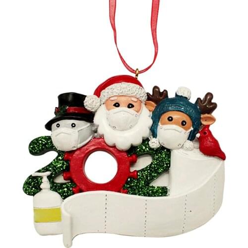 Santa Claus Christmas Decoration Pendant New Year Face Mask Survivor Christmas Items With Face Cover Home Decor Ornament